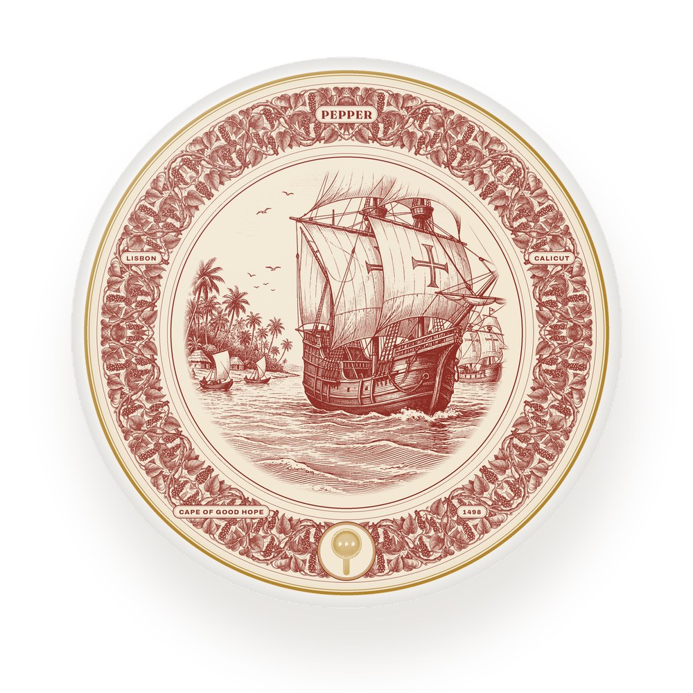 Story Plate II, Pepper: a Portuguese ship off the Indian coast